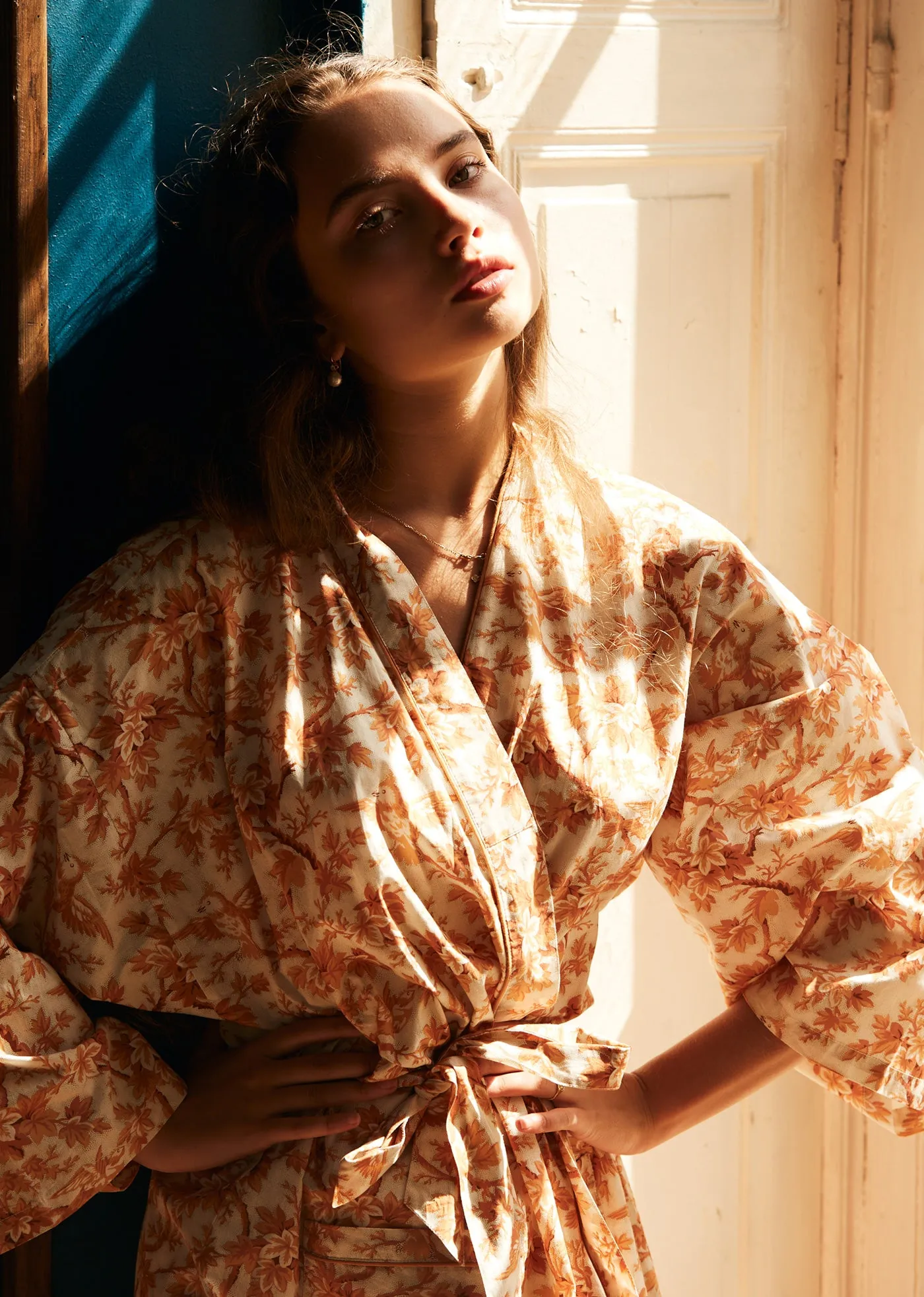 WOMEN'S NIGHT ROBE - ORANGE TREE TOP PRINT sold by Caramel product image thumbnail 2