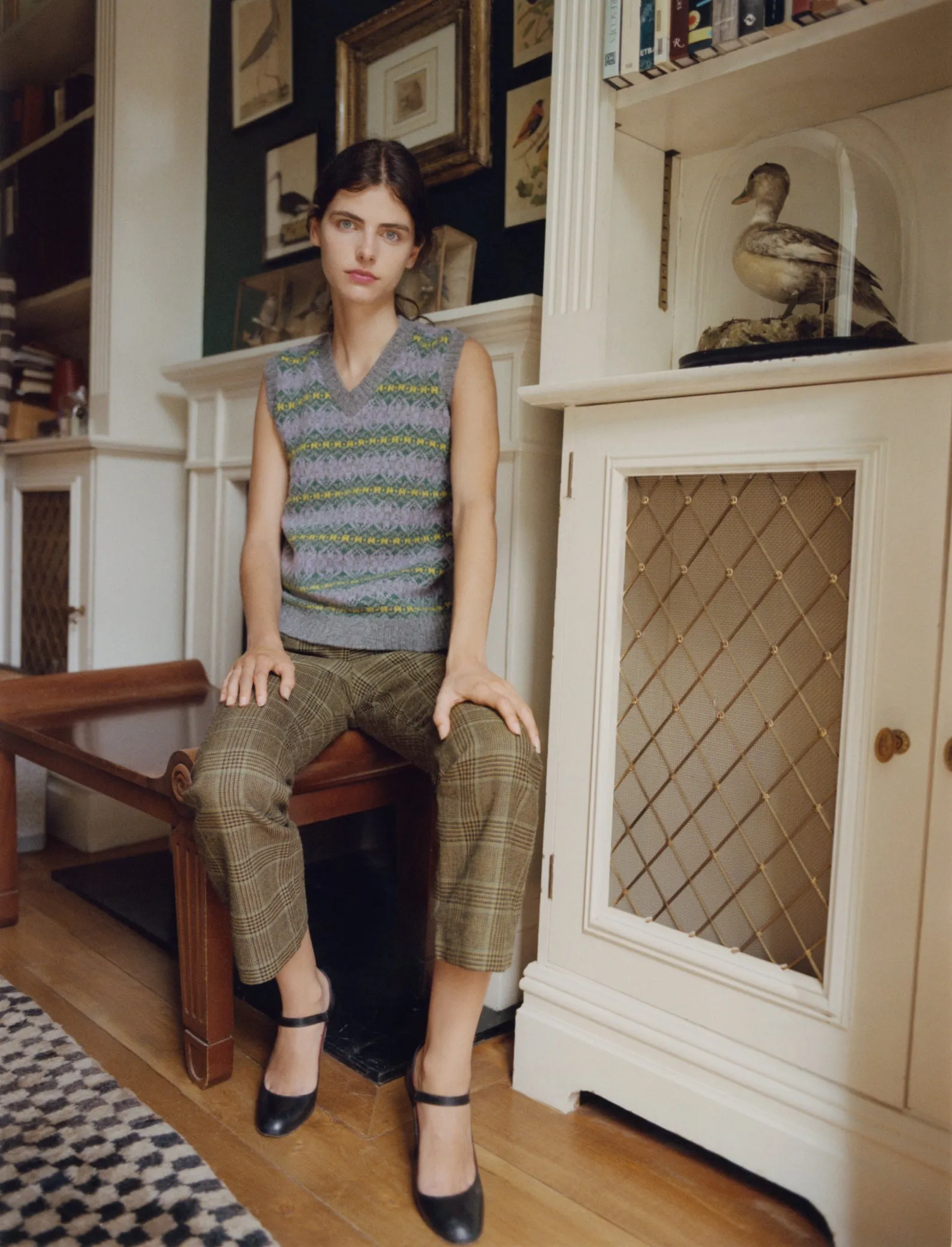 WOMAN KICK FLARE TROUSER - YELLOW / BLACK CHECK sold by Caramel product image thumbnail 5