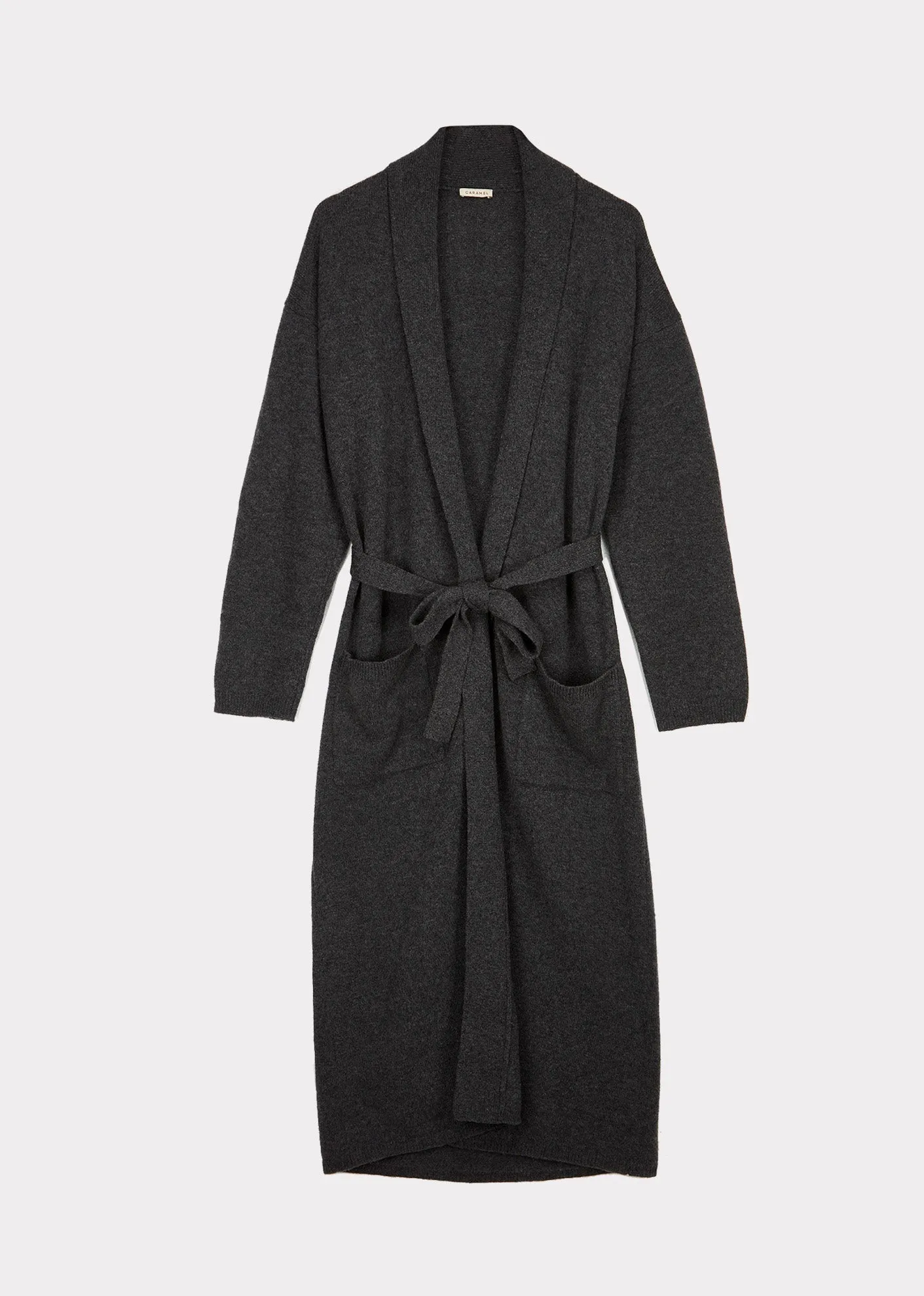 WOMEN'S CASHMERE KNITTED ROBE - GRAPHITE sold by Caramel