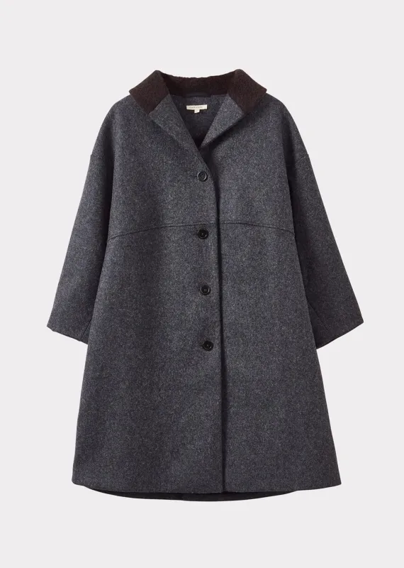 WOMEN'S NEW WOOL OVERSIZED COAT - GREY MELANGE made by Caramel