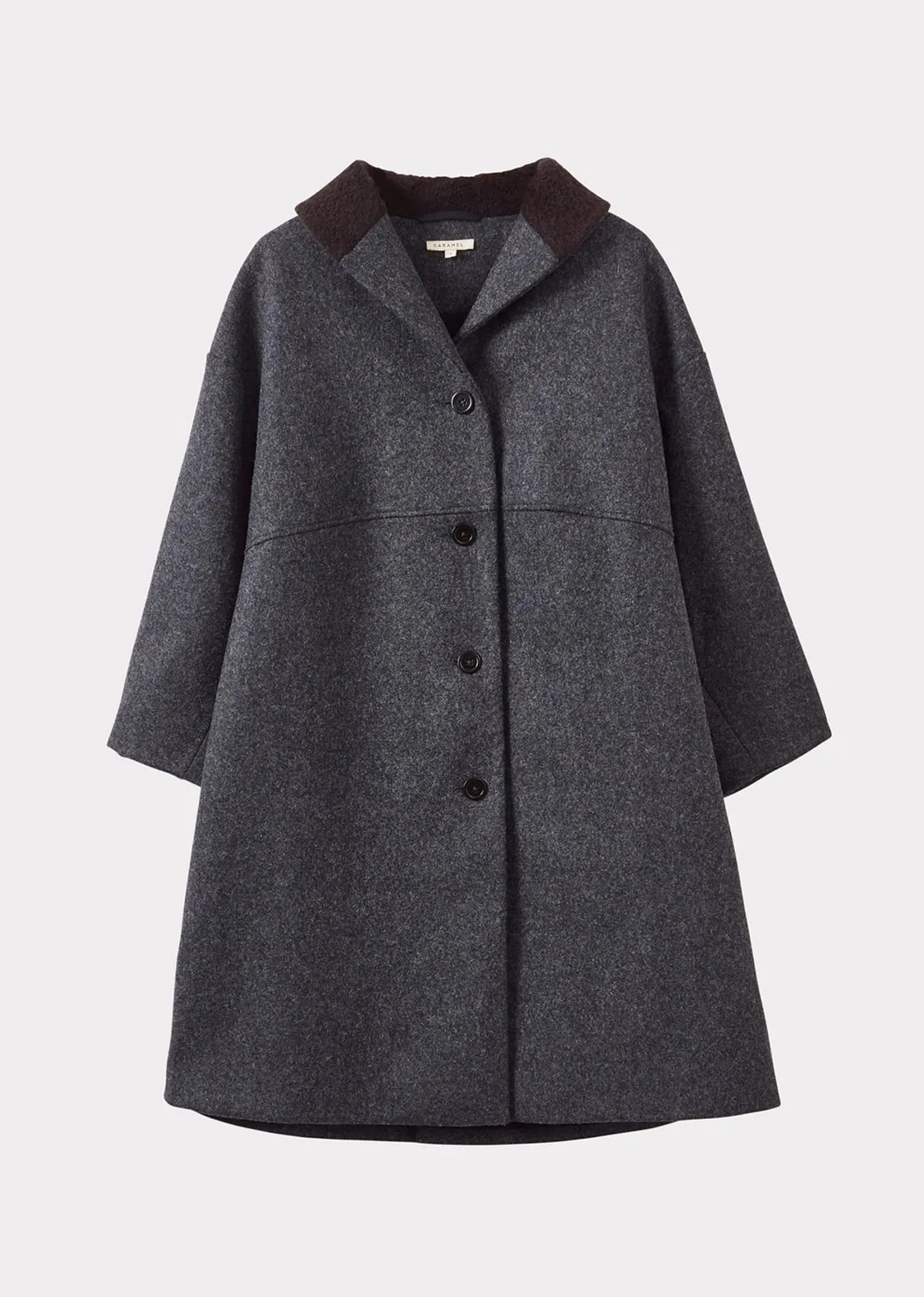 WOMEN'S NEW WOOL OVERSIZED COAT - GREY MELANGE sold by Caramel
