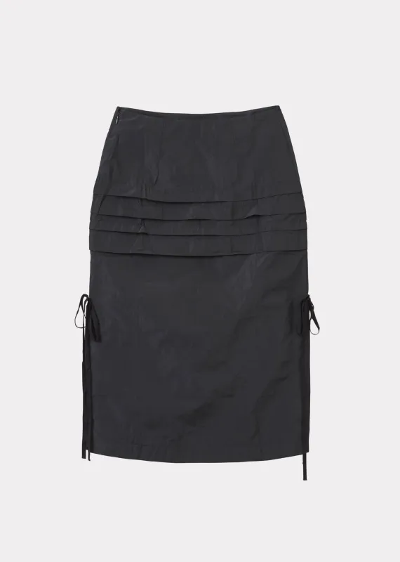 WOMEN'S  TUCK SKIRT - BLACK sold by Caramel