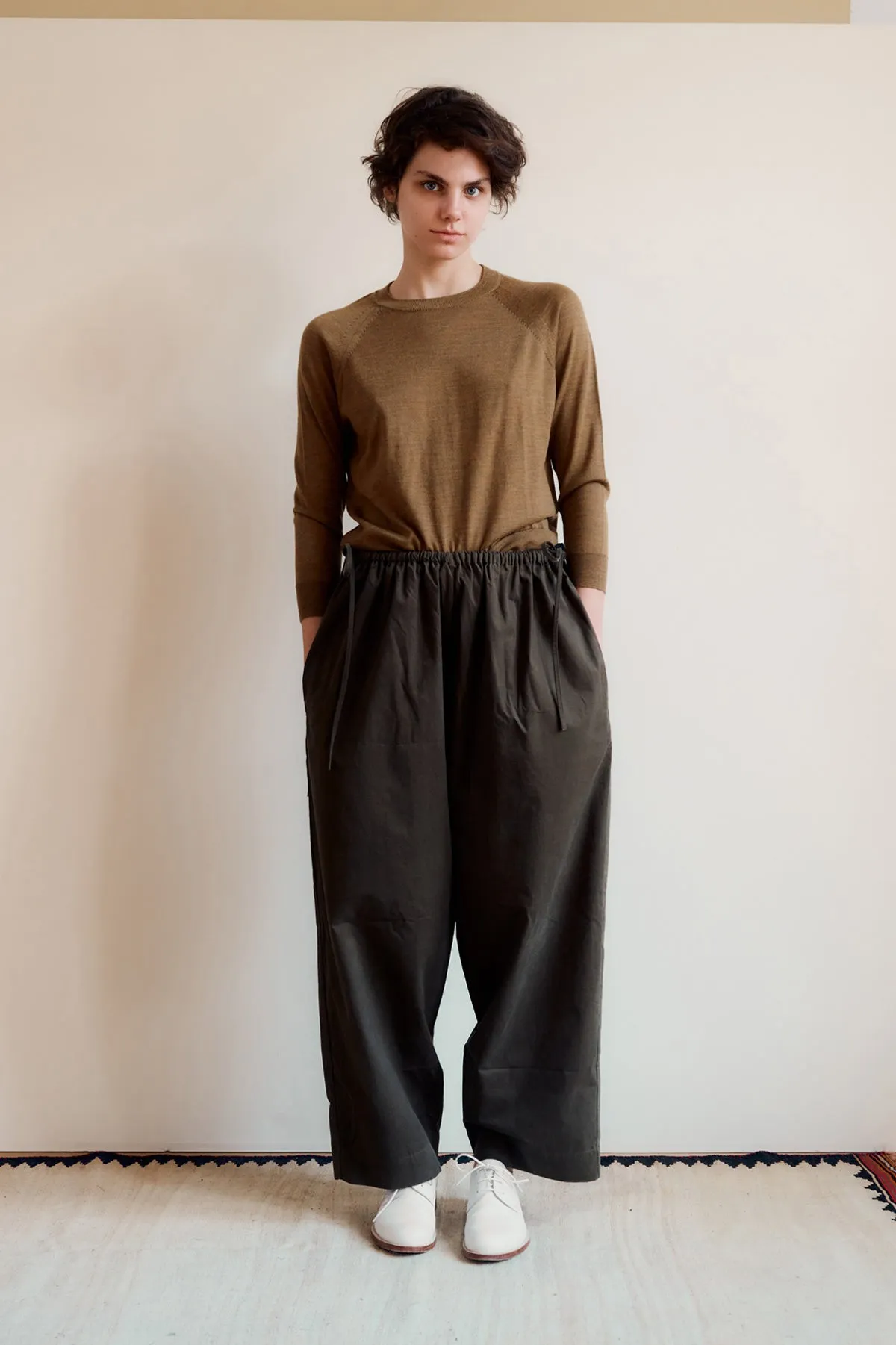 WOMEN'S TIE-DETAIL TROUSERS - KHAKI sold by Caramel product image thumbnail 3