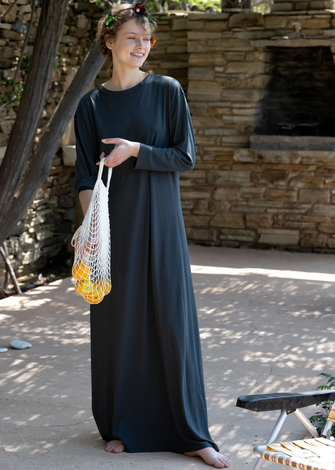 WOMEN'S LONG SLEEVE DRESS - CHARCOAL sold by Caramel product image thumbnail 3