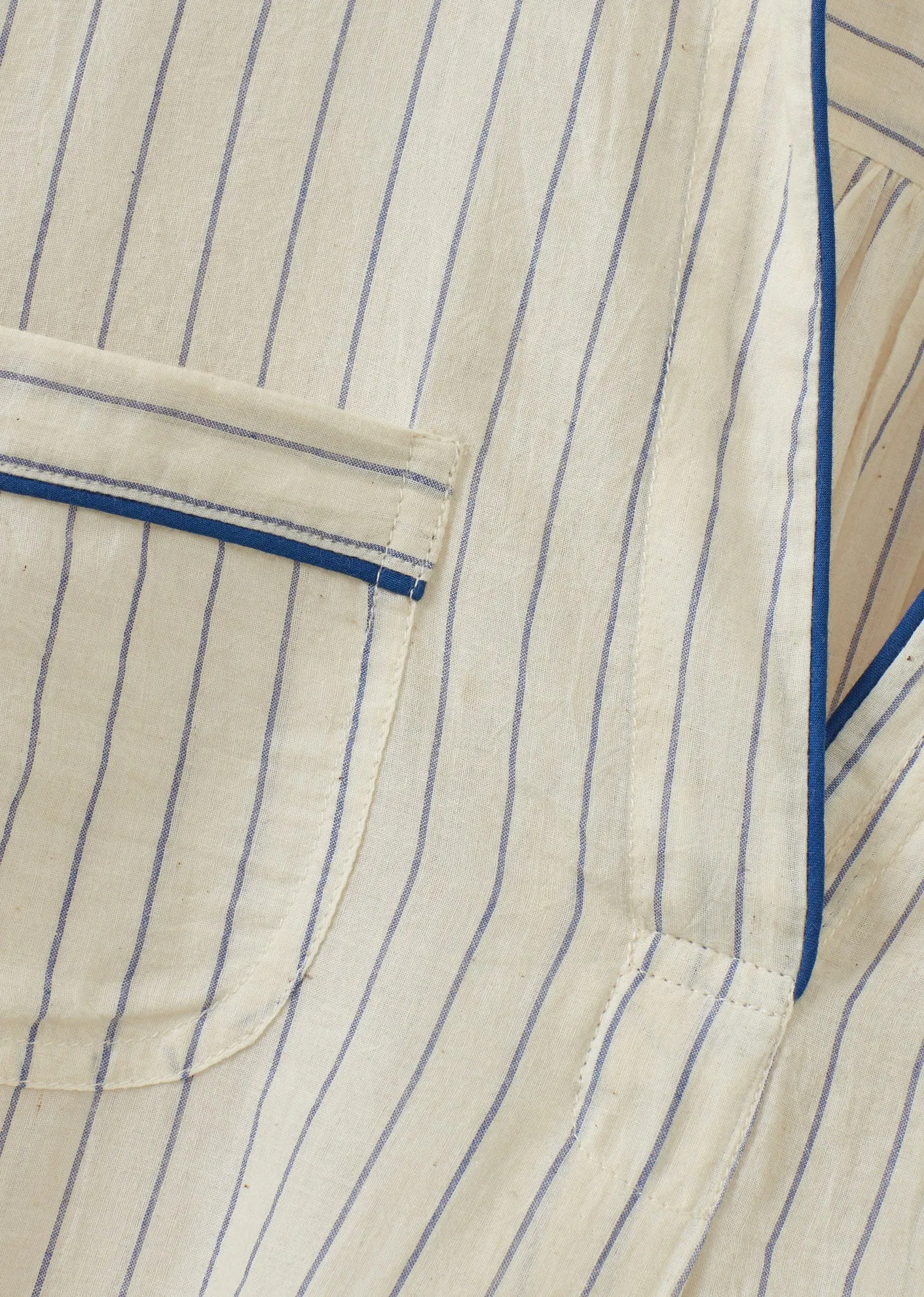 WOMEN'S HANDLOOMED NIGHTDRESS - ECRU BLUE STRIPE sold by Caramel product image thumbnail 3