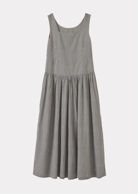 PANELLED DRESS - BLACK/WHITE CHECK sold by Caramel