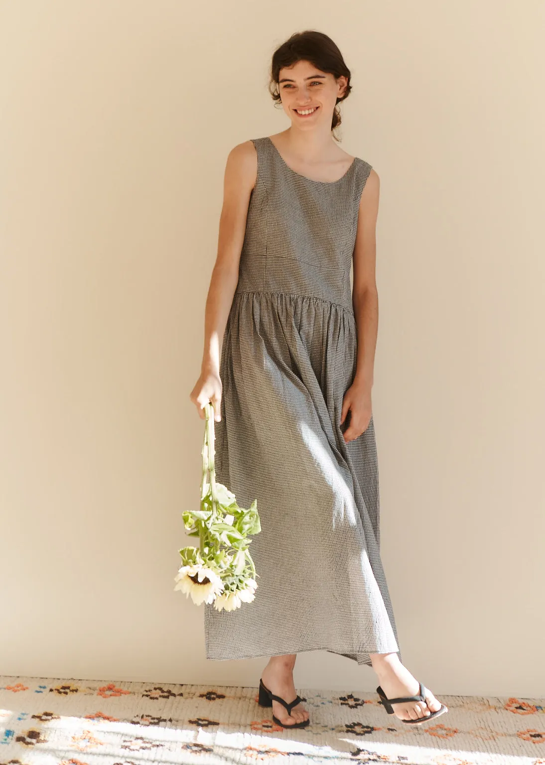 PANELLED DRESS - BLACK/WHITE CHECK sold by Caramel product image thumbnail 2