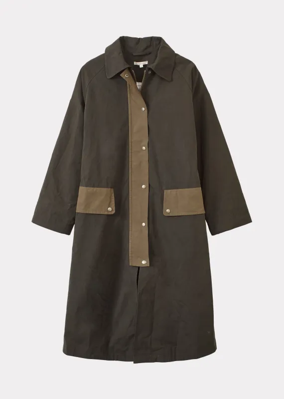 WOMAN OVERSIZED MAC - DARK PINE GREEN made by Caramel