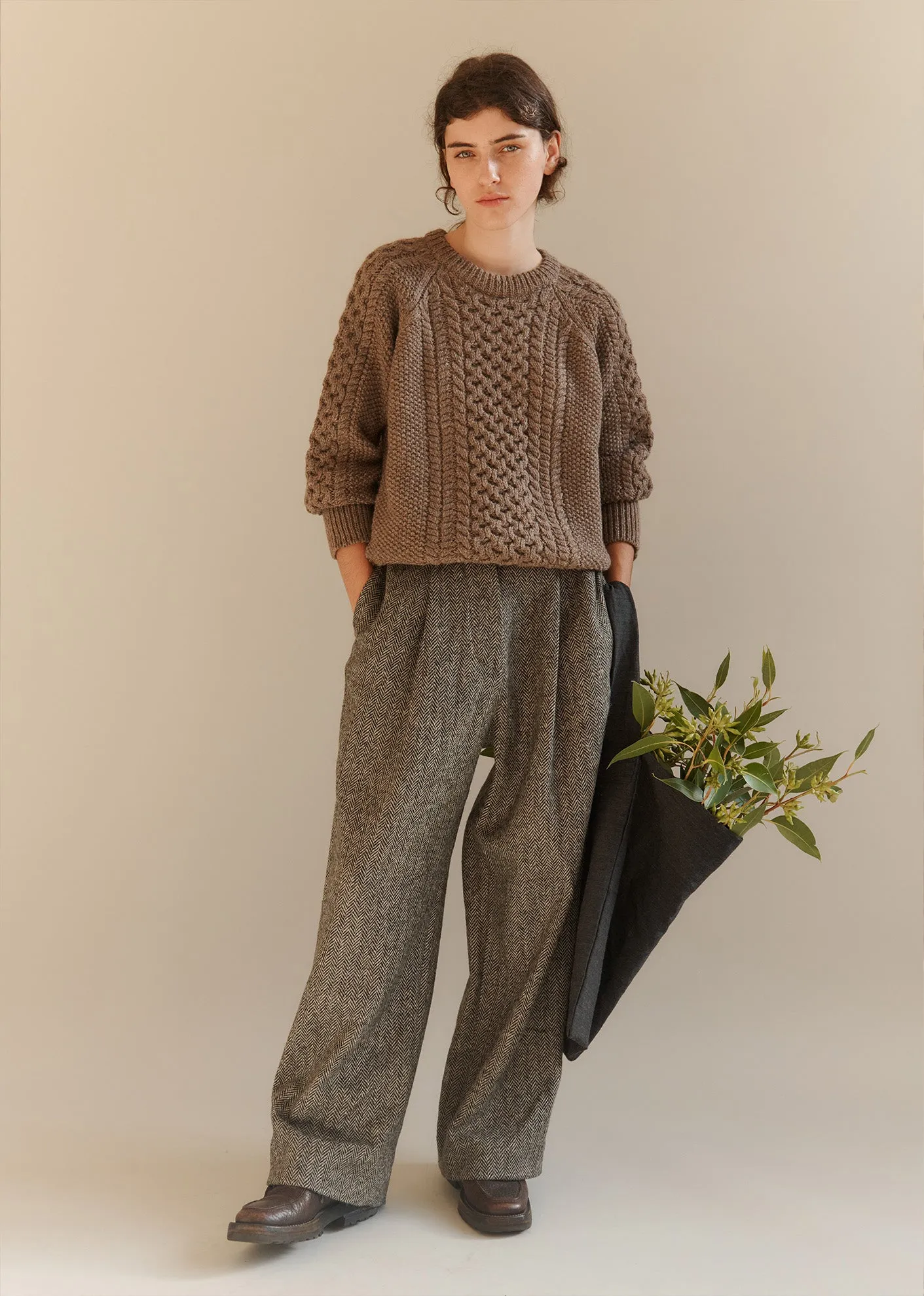 WOMAN ARAN JUMPER - CHARCOAL sold by Caramel product image thumbnail 3