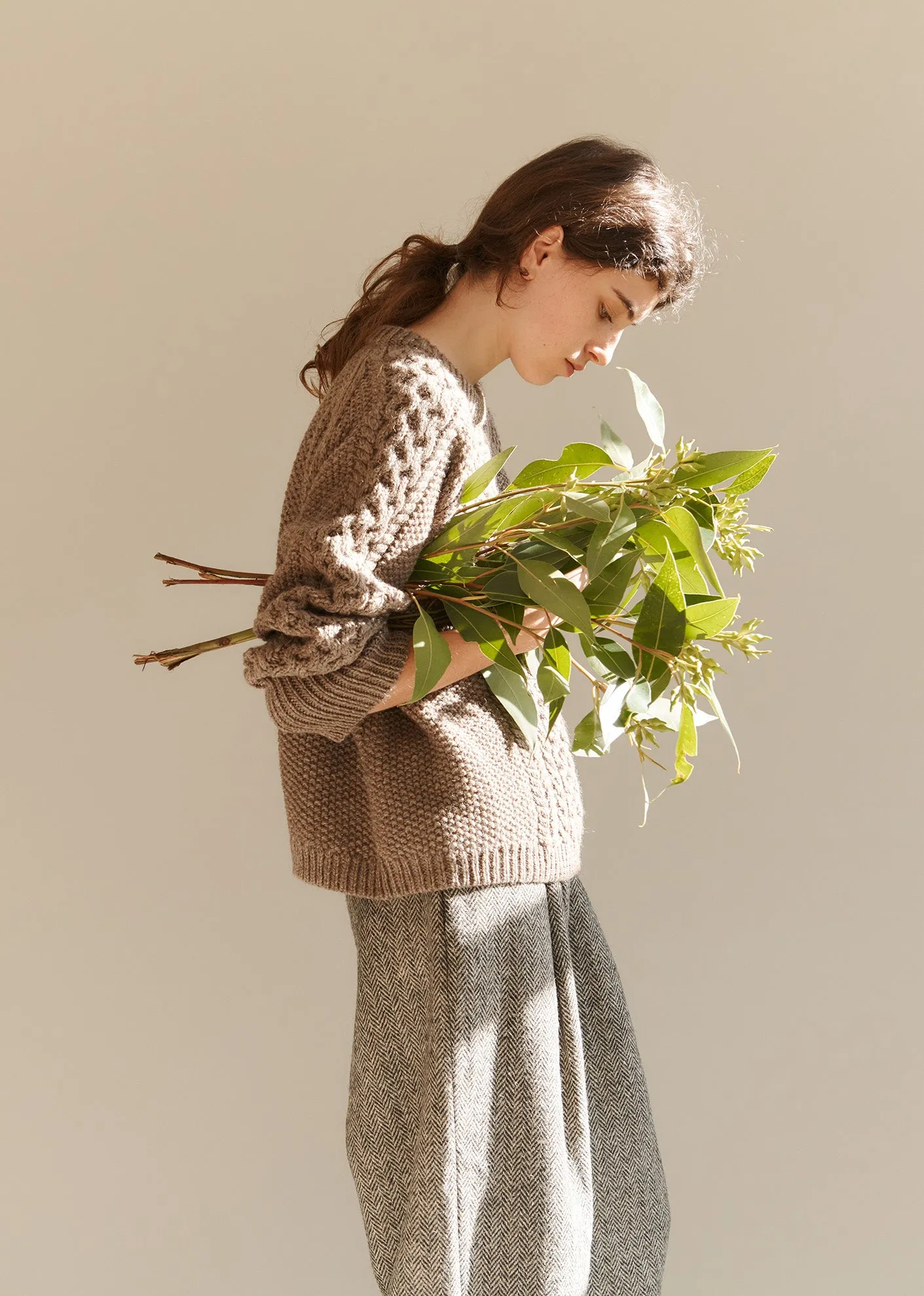 WOMAN ARAN JUMPER - CHARCOAL sold by Caramel