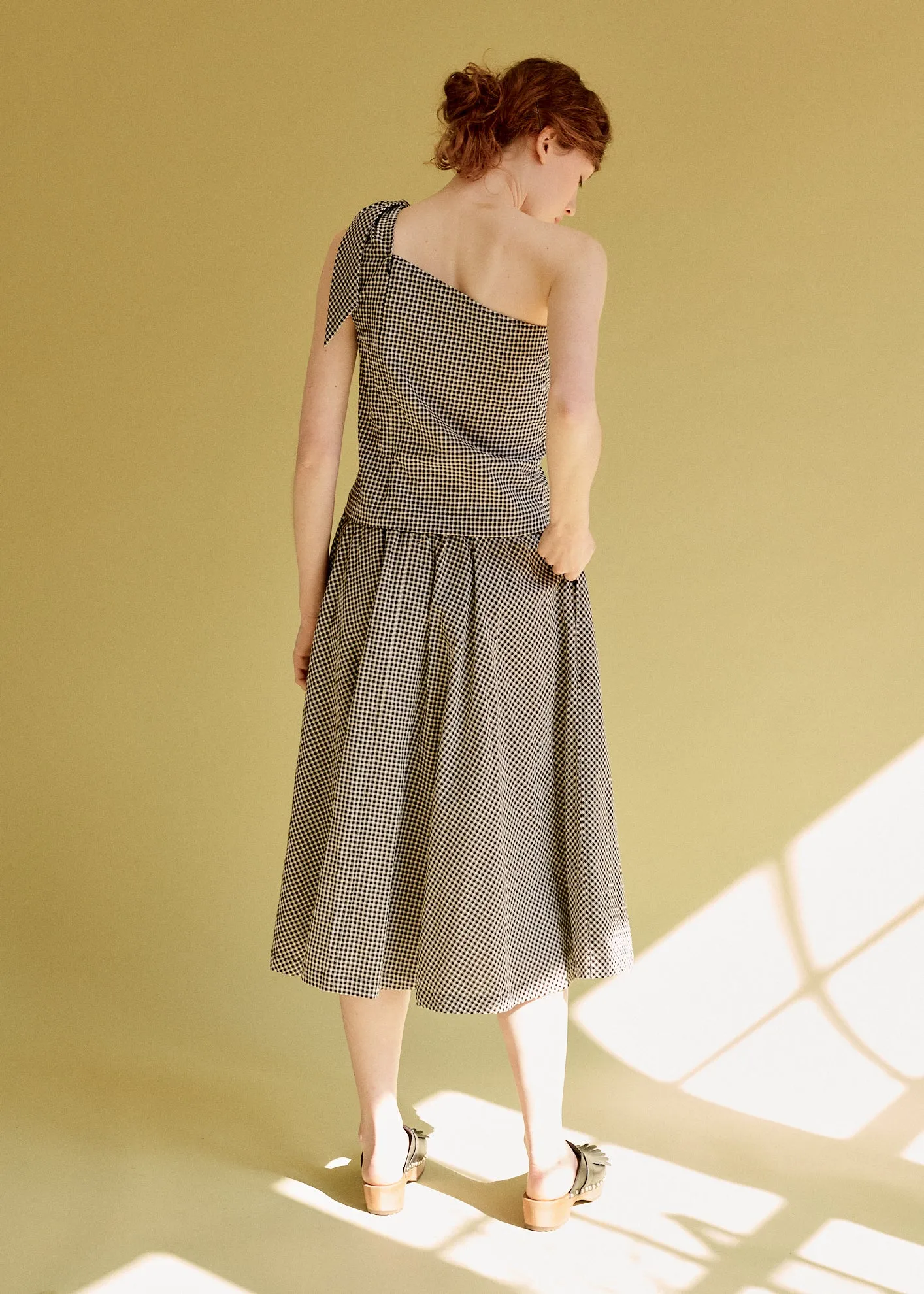 WOMAN ONE SHOULDER TOP - BLACK WHITE CHECK sold by Caramel product image thumbnail 4