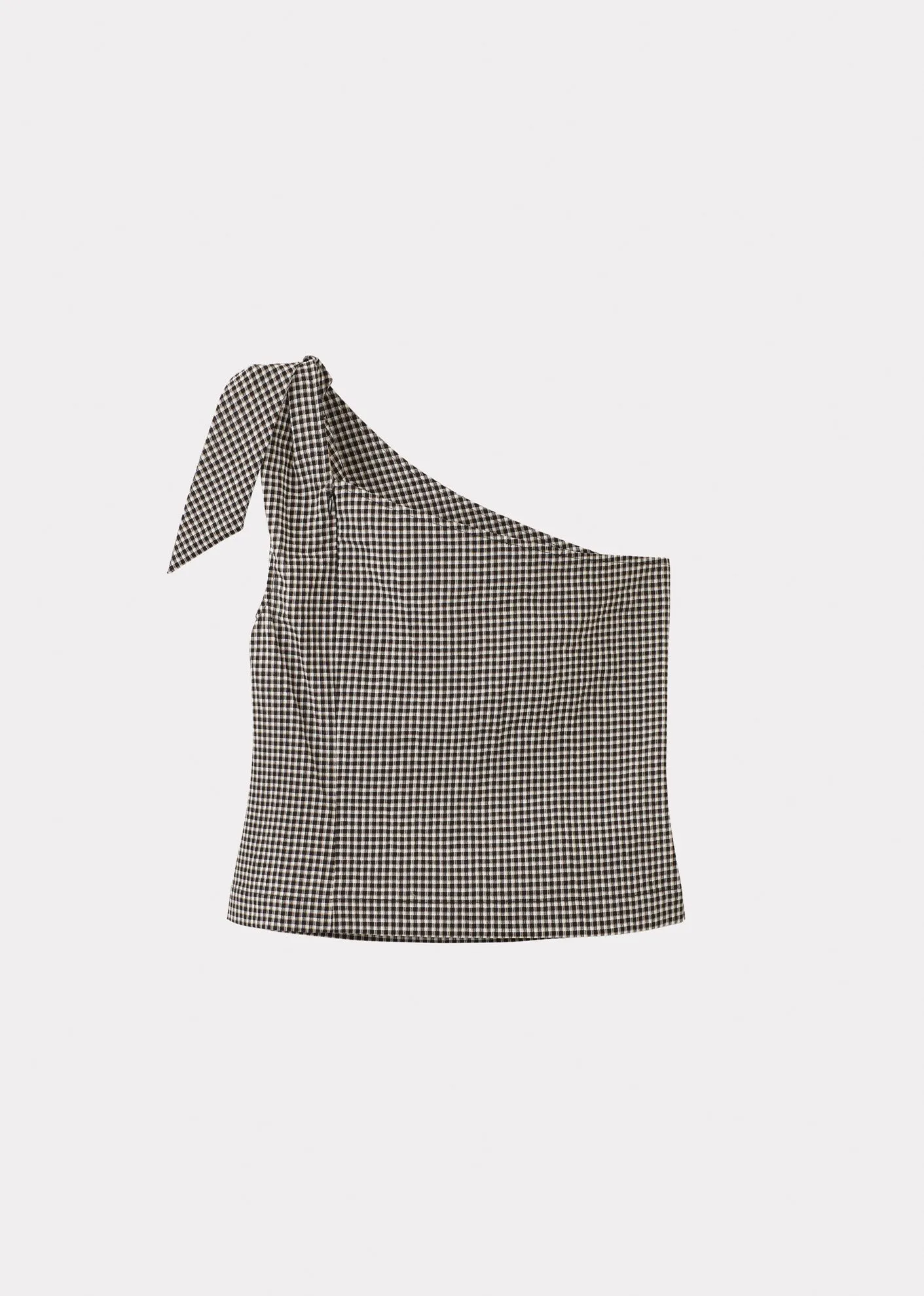 WOMAN ONE SHOULDER TOP - BLACK WHITE CHECK sold by Caramel product image thumbnail 5