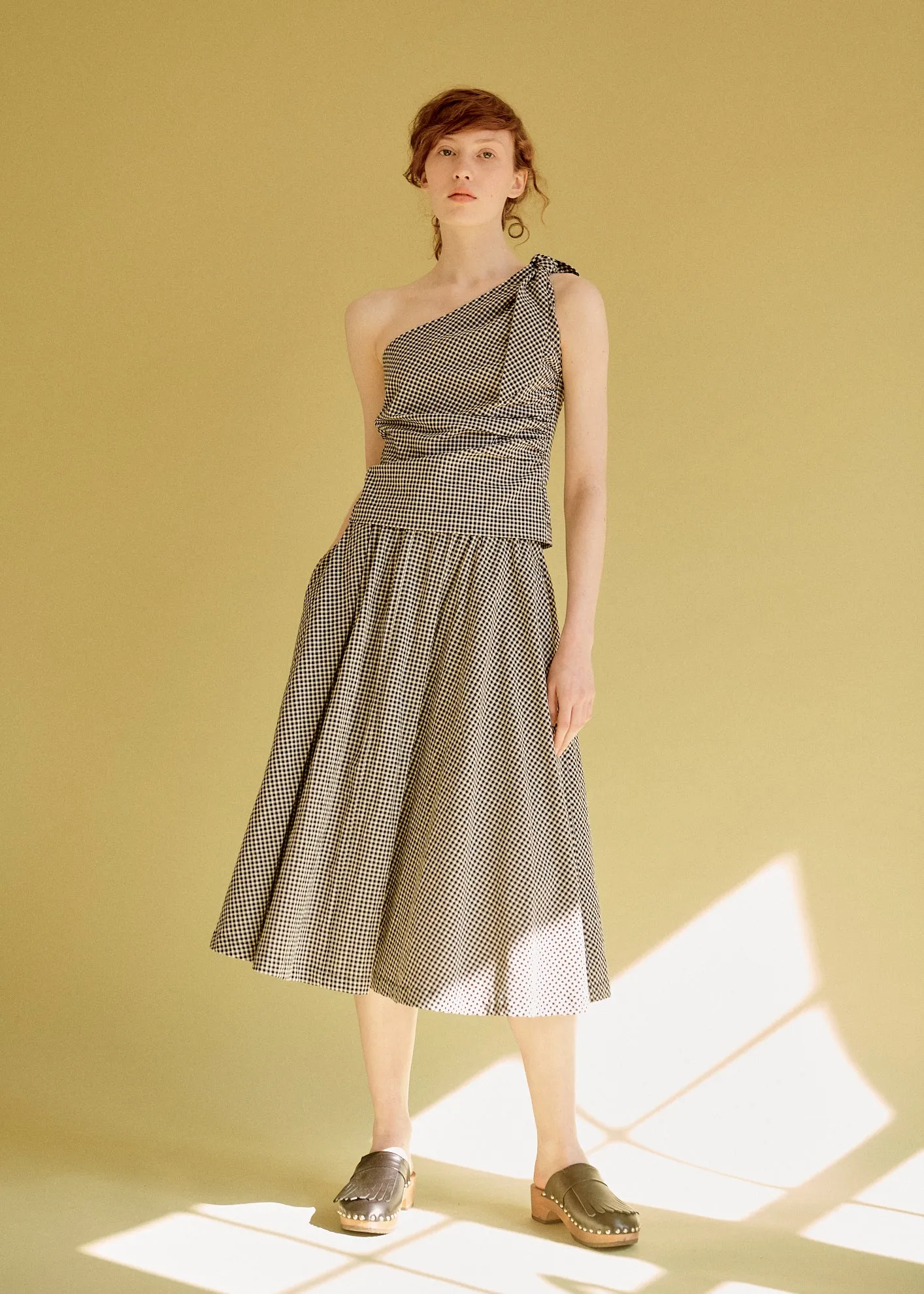 WOMAN ONE SHOULDER TOP - BLACK WHITE CHECK sold by Caramel product image thumbnail 3