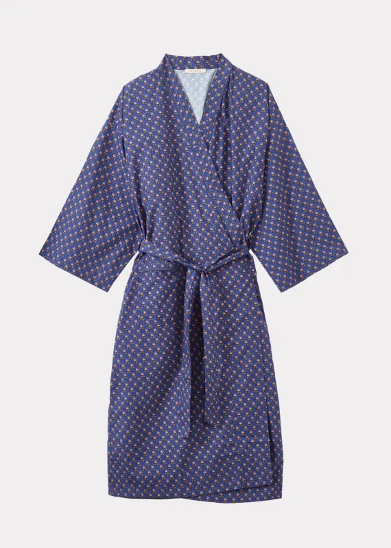 WOMEN'S NIGHT ROBE - NAVY POSY PRINT sold by Caramel