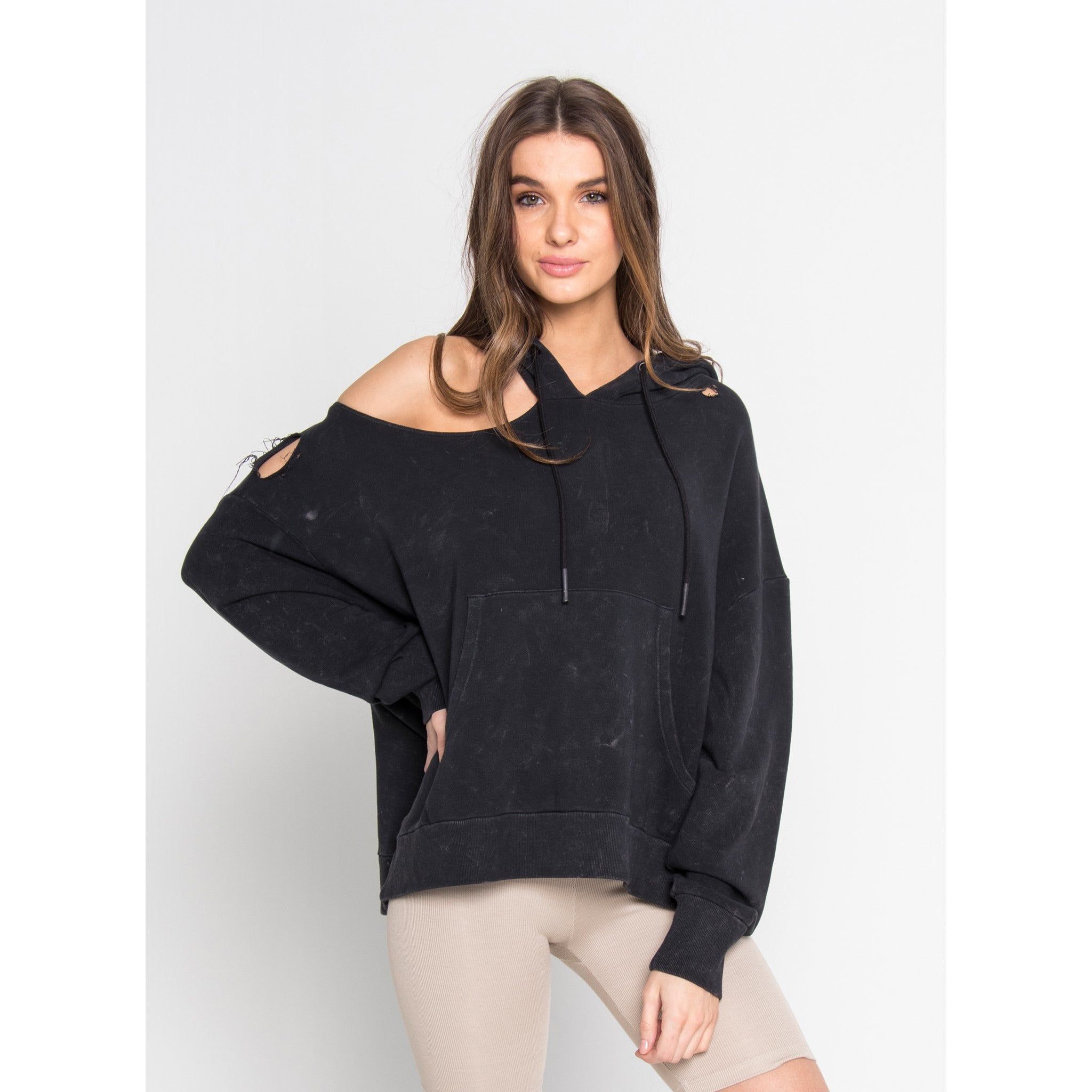 COCO COLD SHOULDER OVERSIZED HOODIE sold by Carbon