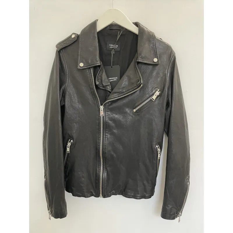 LAMARQUE LEATHER MOTO JACKET sold by Carbon