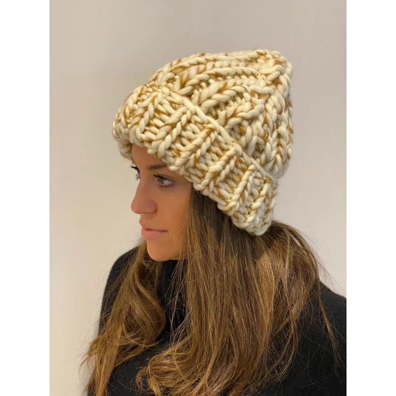 White Gold Woven Hat made by Carbon