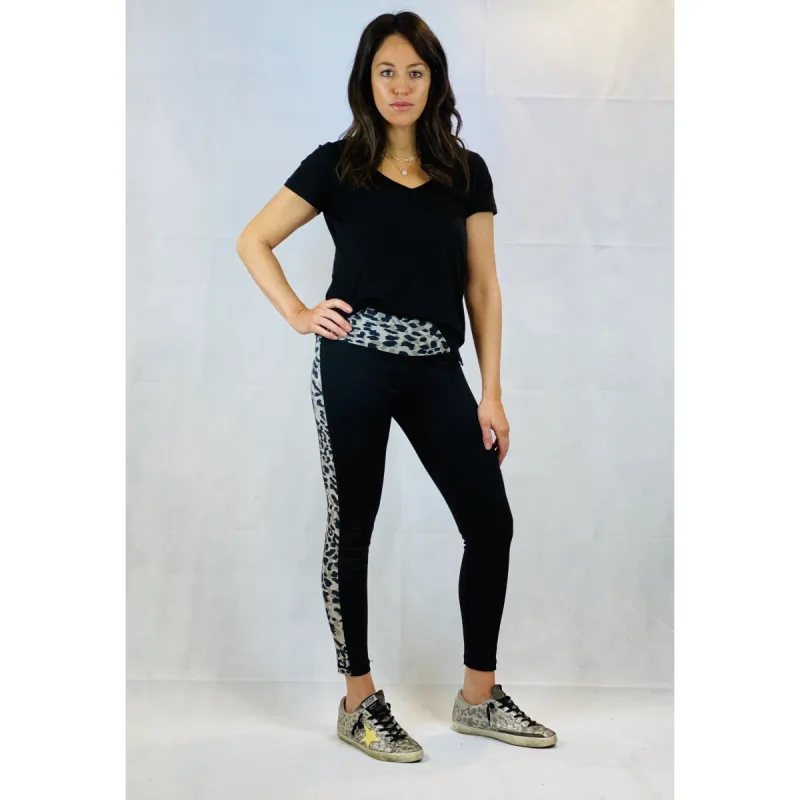 Leopard Tuxedo Stripe Legging sold by Carbon