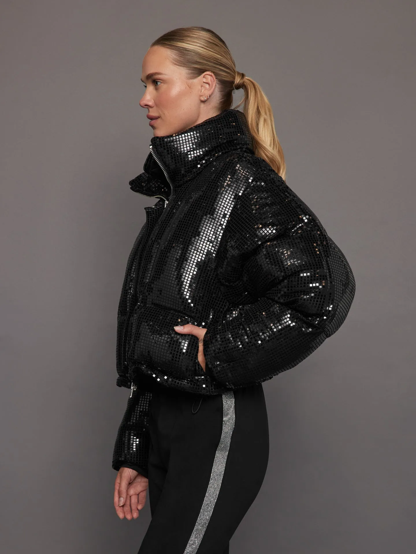 Disco Puffer Jacket - Black sold by Carbon38 product image thumbnail 2