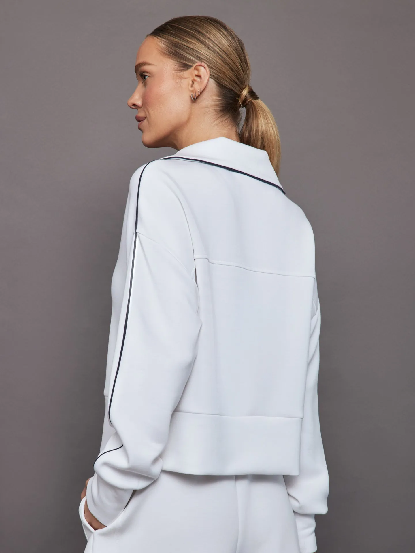 Davenport Half Zip Sweat - White sold by Carbon38 product image thumbnail 4