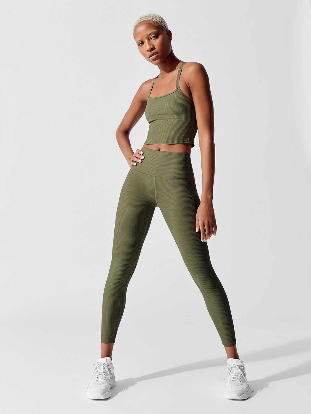 Ribbed 7/8 Legging - Army Green sold by Carbon38 product image thumbnail 5