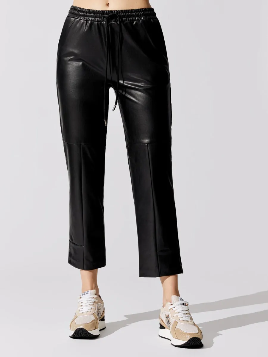 Faux Leather Pull On Pant - Black sold by Carbon38