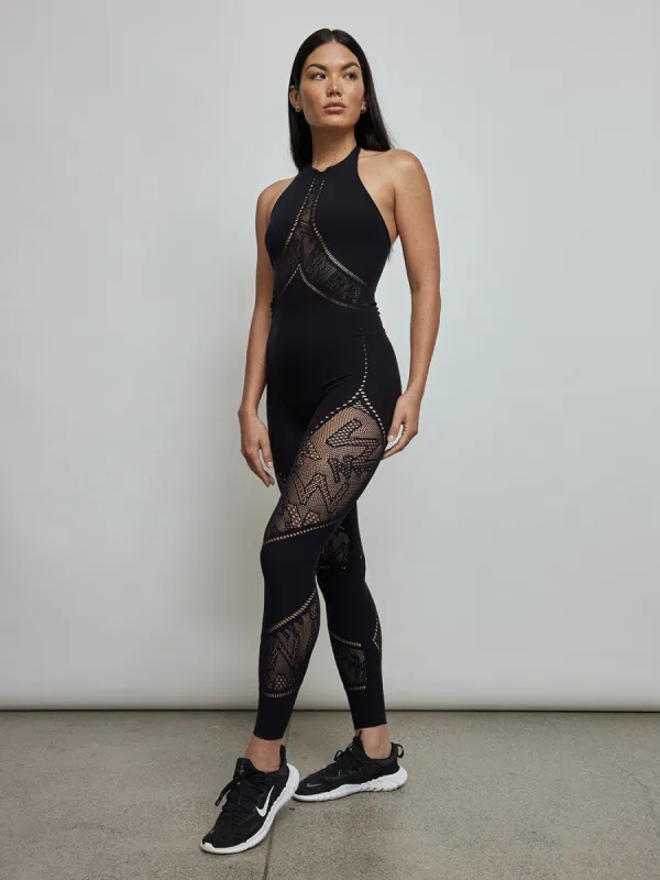 Sporty Logo Net Jumpsuit - Black sold by Carbon38