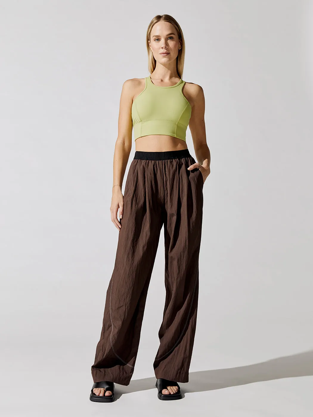 Leo Wide Leg Pants - Brown sold by Carbon38