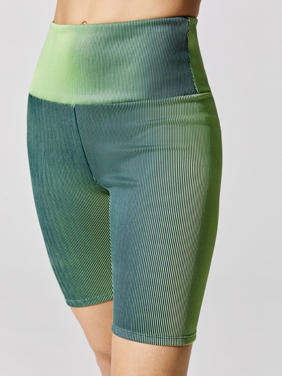 Two-tone Ribbed Biker Short - Light Lime sold by Carbon38 product image thumbnail 5