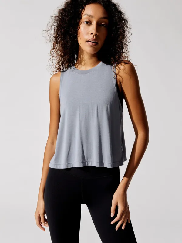 Crop Tank 2.0 - Steel Blue sold by Carbon38
