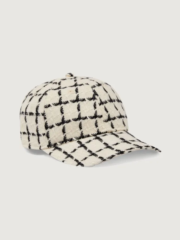 Elvin Mono Check Cap - White/Black sold by Carbon38