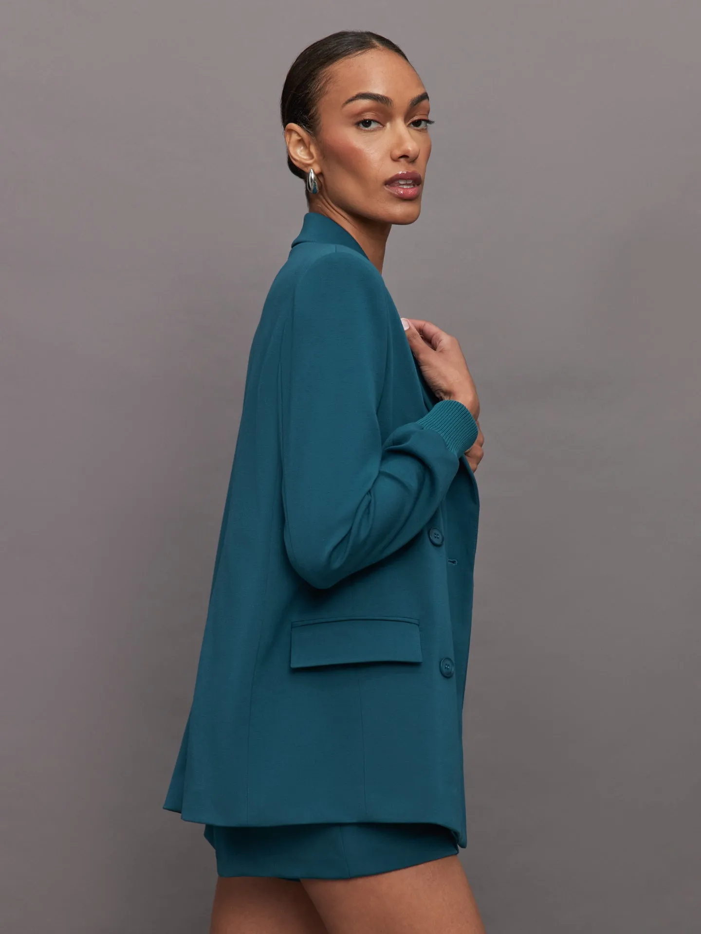 Oversized Blazer with Cuffs - Deep Lagoon sold by Carbon38 product image thumbnail 3