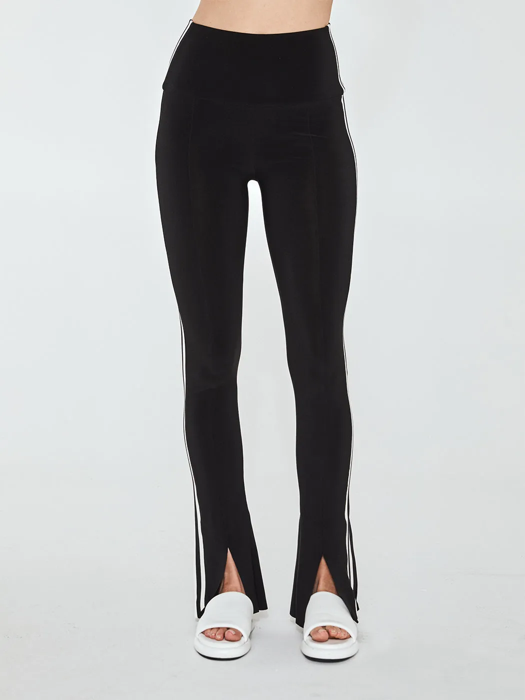 Side Stripe Spat Legging - Black/Offset Stripe sold by Carbon38