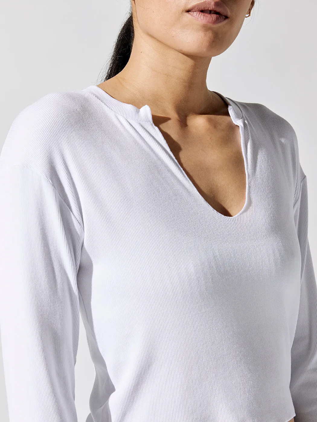 Arlette Notch Long Sleeve - White sold by Carbon38 product image thumbnail 3