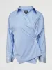 RHINESTONE OVERSIZED BUTTON UP SHIRT - Blue with Silver Rhinestones sold by Carbon38