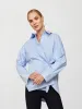 RHINESTONE OVERSIZED BUTTON UP SHIRT - Blue with Silver Rhinestones sold by Carbon38