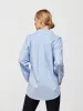 RHINESTONE OVERSIZED BUTTON UP SHIRT - Blue with Silver Rhinestones sold by Carbon38