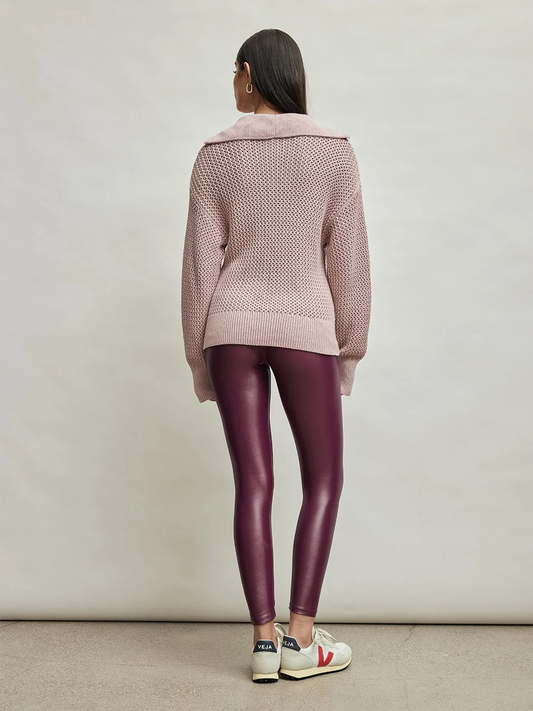 Mix Stitch Half Zip - Rose Pink sold by Carbon38 product image thumbnail 5