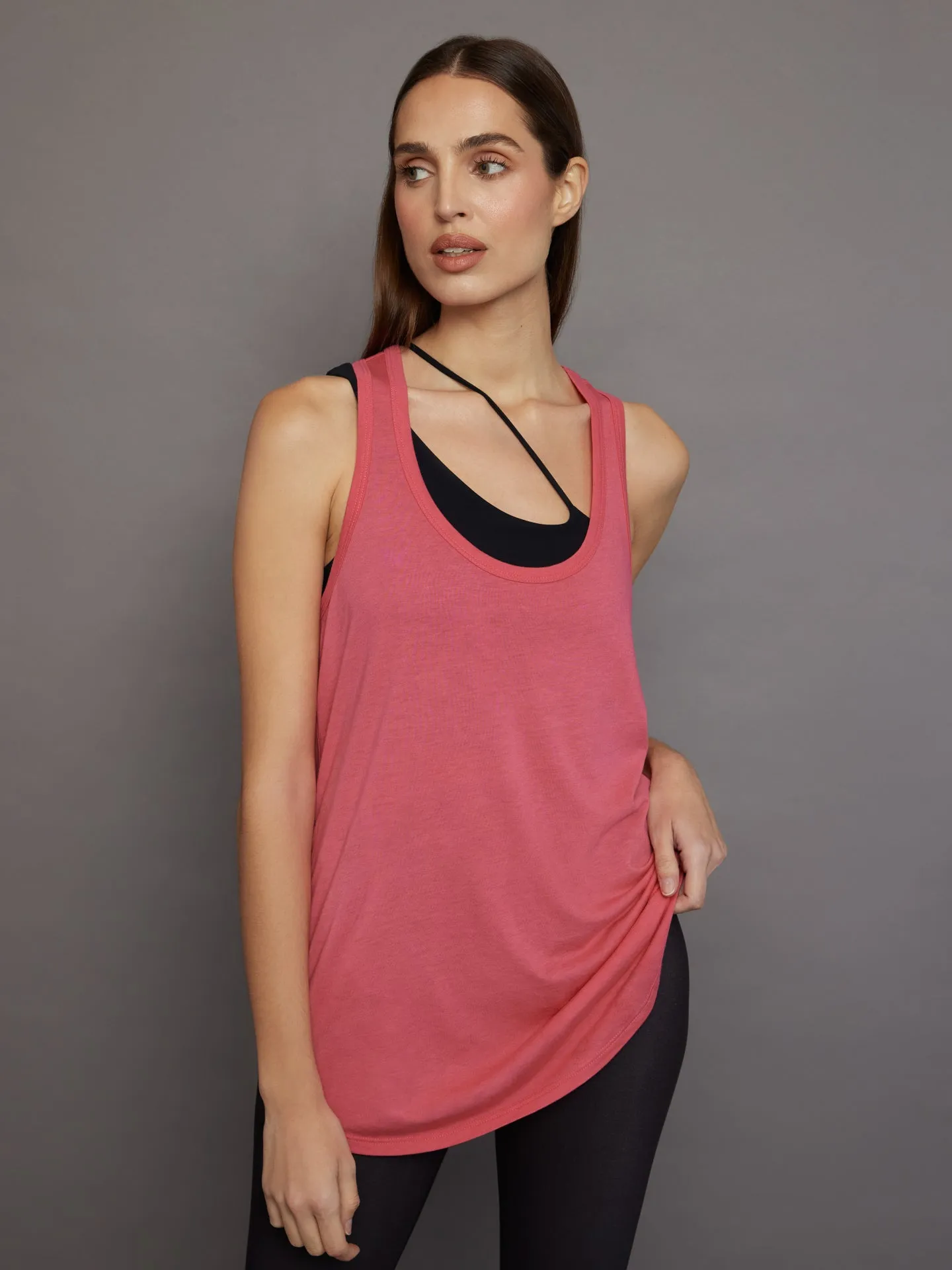 Long RacerBack Tank - Honeysuckle sold by Carbon38