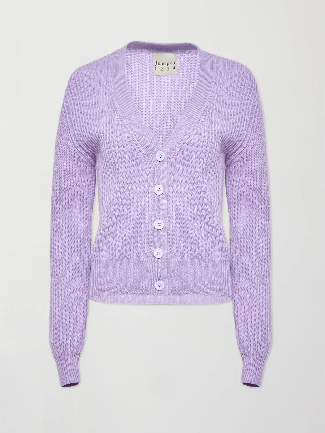 Rib Cashmere Cardigan - Lavender sold by Carbon38