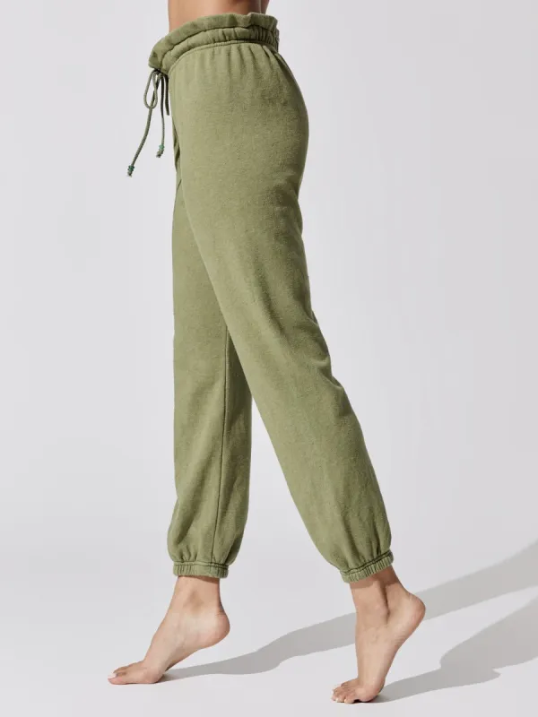 Vintage Fleece Gemstone Sweatpants - Basil With Jade sold by Carbon38