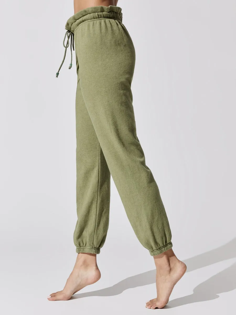Vintage Fleece Gemstone Sweatpants - Basil With Jade sold by Carbon38