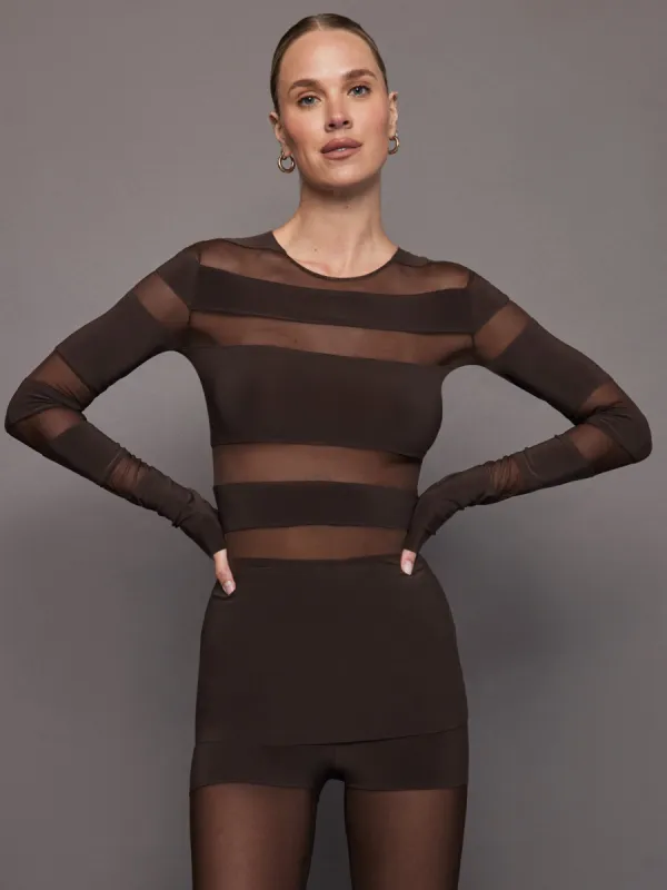 Sliced Top - Chocolate/Chocolate Mesh sold by Carbon38