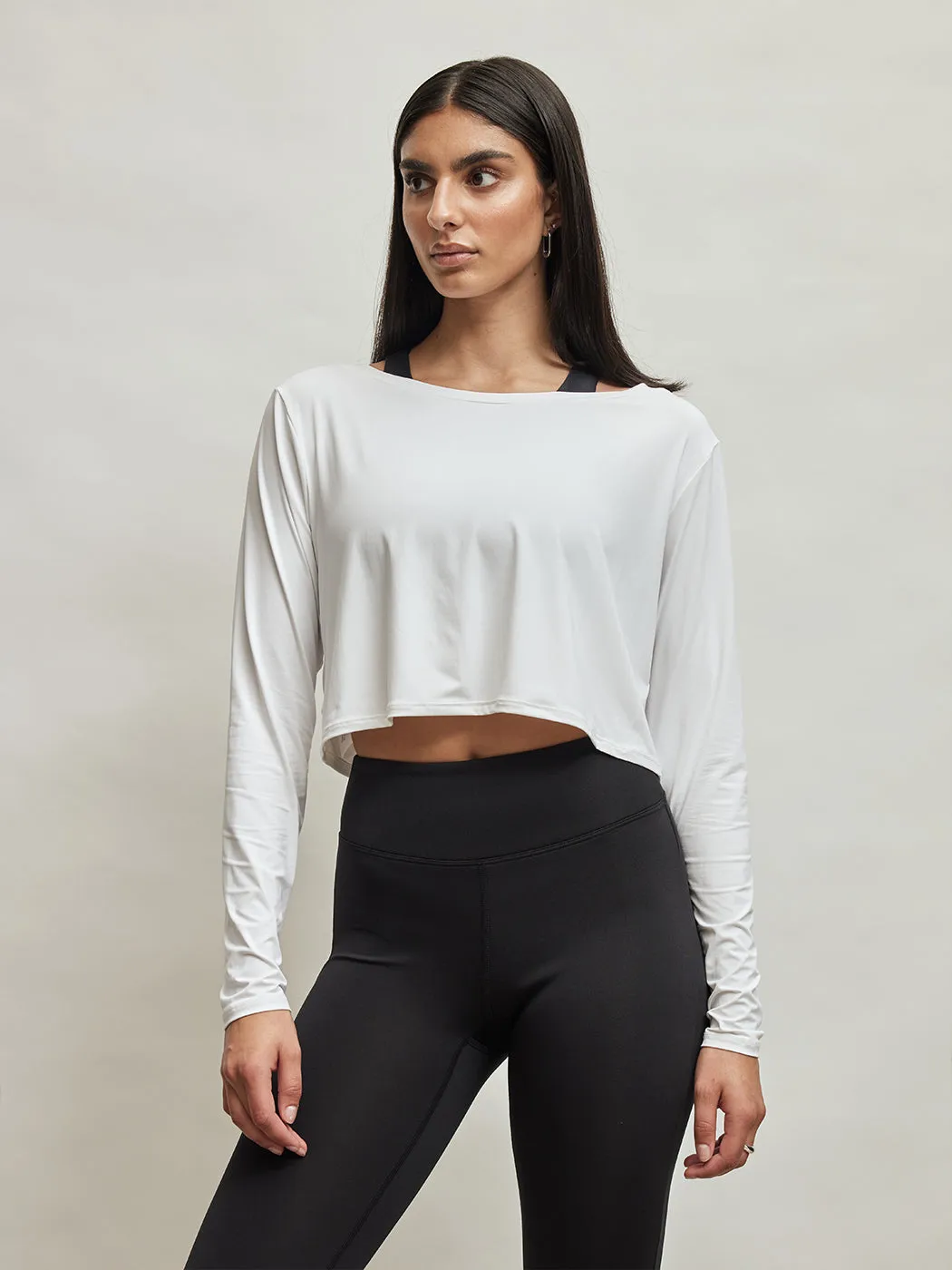Long Sleeve Boat Neck Top - White sold by Carbon38