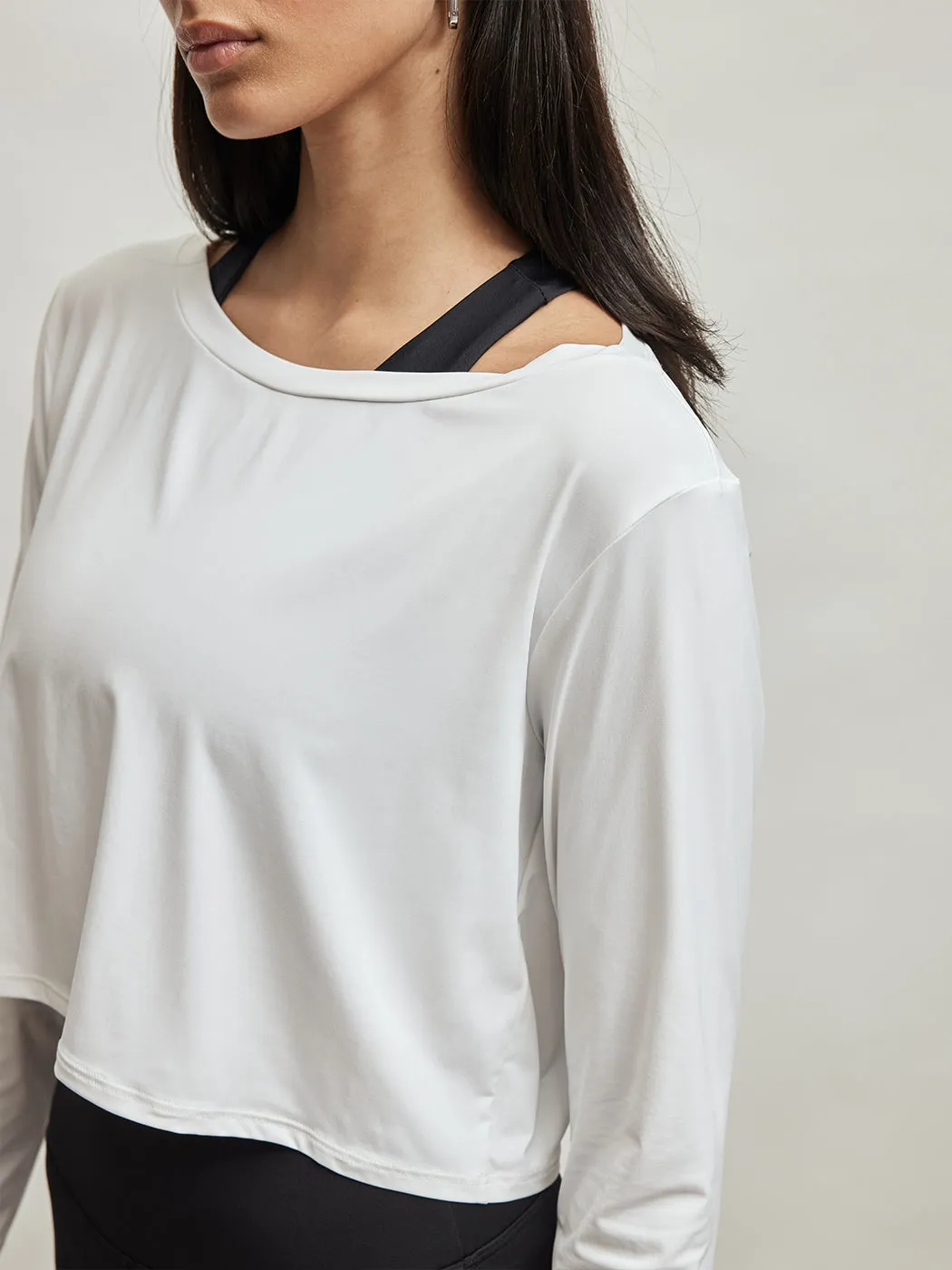 Long Sleeve Boat Neck Top - White sold by Carbon38 product image thumbnail 2