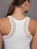 Pointelle Trim Tank - White sold by Carbon38