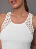 Pointelle Trim Tank - White sold by Carbon38
