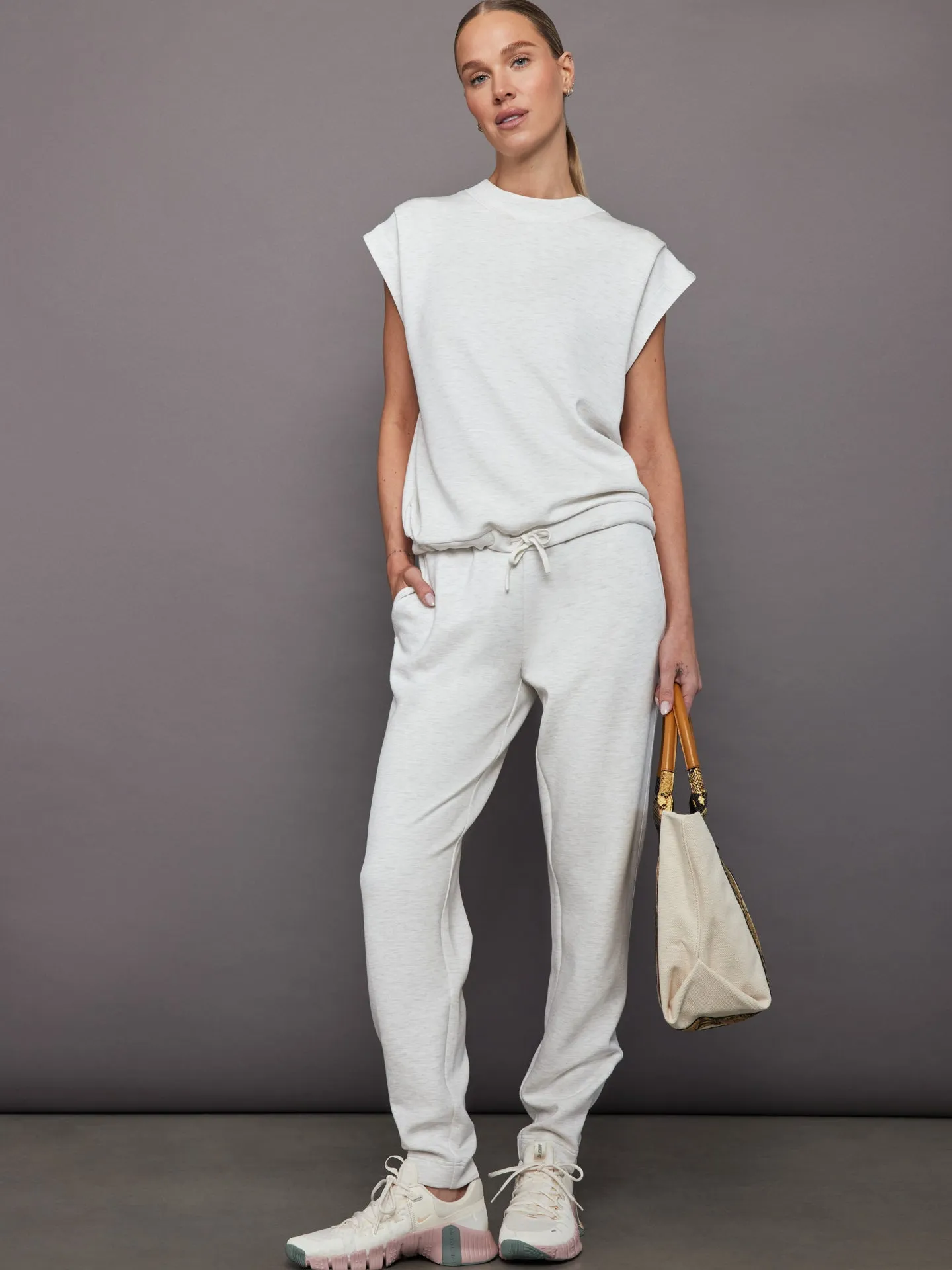 The Slim Zip Hem Pant - Ivory Marl sold by Carbon38 product image thumbnail 2