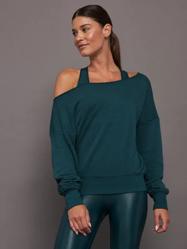 Off Shoulder Sweatshirt in French Terry - Ponderosa Pine sold by Carbon38