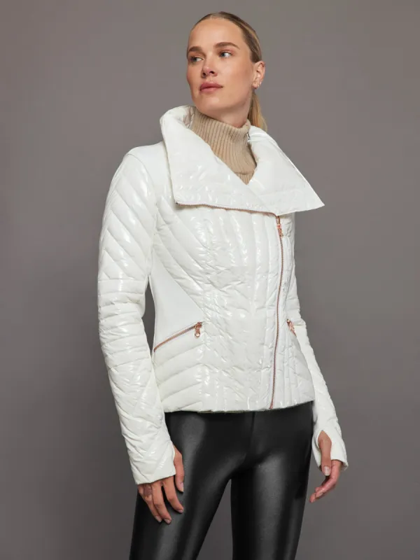 Gold Motion Panel Puffer - Optic White sold by Carbon38